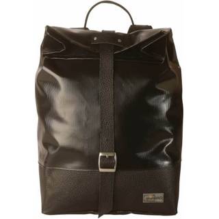 👉 Backpack zwart tarpaulin denemarken rugzak GrnBAG Back-Pack Leather-Belt Black