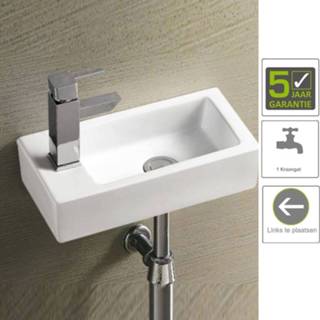 👉 Fontein wit keramisch BWS Mini Blong Links 36x18x9 cm 8719304244516
