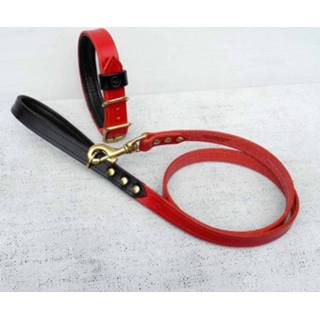 👉 Honden halsband leather s hondenhalsband rood Bridle Oxblood Red