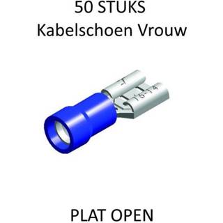 Kabelschoen vrouw Plat 2.5=>6.3 vrouwen blauw Vrouwen blauw Kabelschoen 50 Delig Vrouw Plat / 2.5=>6.3