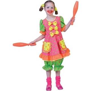 👉 Jurk Bont Neon Clowns jurkje Fluorina