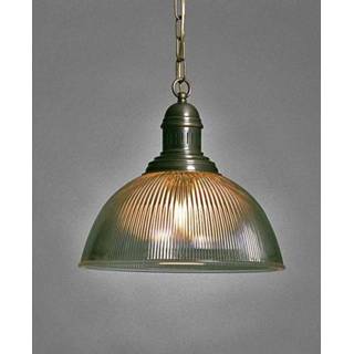 👉 Hanglamp glas geribbeld Salamanca 2 antiek brons