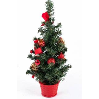 👉 Kerst boom zilver rood Kerstboom 45cm Met Verlichting (Rood of Zilver)