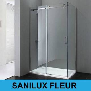 👉 Douchecabine Sanilux Fleur met schuifdeur en vaste wand (verschillende opties) 8719304290148