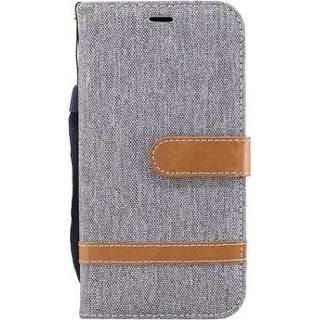 👉 Portemonnee grijs canvas Samsung Galaxy J3 (2017) Diary Wallet Case - 5712579743039