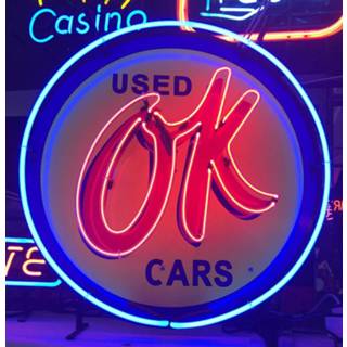 👉 Bord Used OK Cars neon met 60 x cm