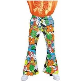 👉 Broek woodstock print wijde disco