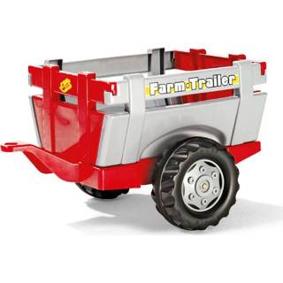 👉 Aanhanger rood zilver Rolly Toys Farm Trailer rood/zilver