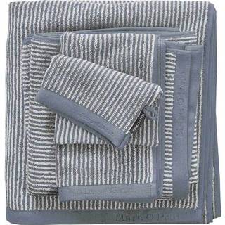 👉 Blauw wit katoen handdoek Marc O'Polo Timeless Tone Stripe Smoke Blue & Off White-Handdoek (50 x 100 cm) 8715944367530