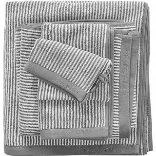 👉 Grijs wit katoen handdoek Marc O'Polo Timeless Tone Stripe Grey & White-Handdoek (50 x 100 cm) 8715944251075
