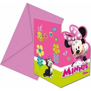 👉 Kind kinderen Minnie Mouse uitnodigingen 6 stuks