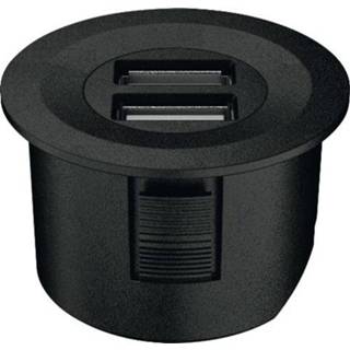 👉 Zwart USB lader inbouw 2A mat