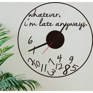 👉 Klok muursticker whatever