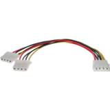 👉 InLine Cable 4 Pin Molex (M) -> 2 x (F) - 0.2m (Bulk) 4043718130252