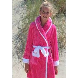 👉 Kinderbadjas roze wit l kinderen Little Pink-white met capuchon