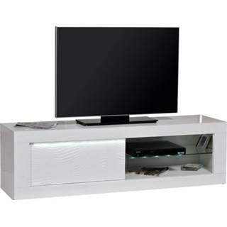 👉 Wit spaanplaat glans Tv meubel Karma 170 cm breed - Hoogglans