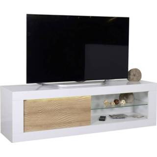 👉 Wit eiken spaanplaat Tv meubel Karma 170 cm breed - Hoogglans met