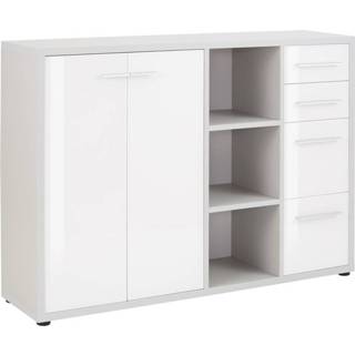 👉 Dressoir grijs wit platina spaanplaat Banco 156 cm breed - met