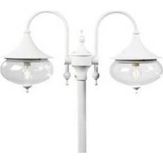 👉 Lantaarnpaal wit armatuur Libra staand 2-lichts exclusief paal 620-250
