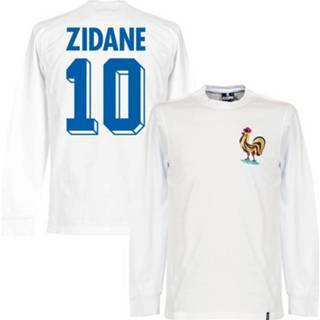 👉 Retroshirt wit mannen nederland voetbalshirts volwassen frankrijk Retro Shirt 1969 (Lange Mouwen) + Zidane 10