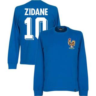 👉 Retroshirt blauw mannen nederland voetbalshirts volwassen frankrijk Retro Shirt 1970's + Zidane 10