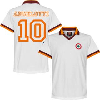 👉 Retroshirt wit unisex nederland voetbalshirts volwassen As Roma Retro Shirt Uit 1980-1981 + Ancelotti 10 (Retro Style)