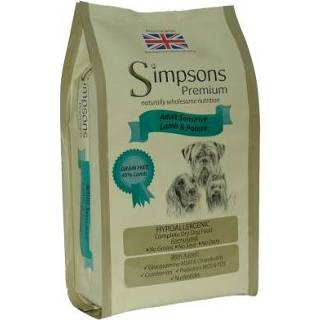 👉 Honden voer sensitive 12 kg Simpsons Premium Adult Lam & Aardappel Hondenvoer