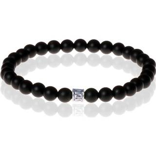 👉 Kralenarmband One Size vrouwen zilver Memphis kralen armband Tibetaanse kraal Onyx