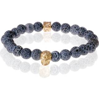 👉 Armband goud One Size vrouwen Memphis Frosted Agaat Gold Skull