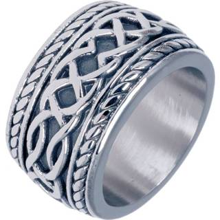 👉 Edelstaal mannen zilver Brede heren ring Celtic Knot