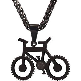 👉 Hanger zwart edelstaal mannen Heren ketting met Black Bicycle