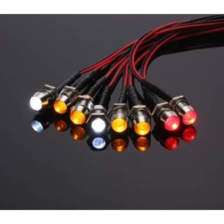 👉 Wit rood geel 8 LED Light Kit 2 White Red 4 Yellow for 1/10 1/8 Traxxas HSP Redcat RC4WD Tamiya Axial SCX10 D90 HPI RC Car