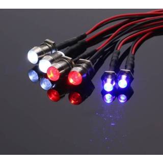Wit rood blauw 6 LED Light Kit 2 White Red Blue for 1/10 1/8 Traxxas HSP Redcat RC4WD Tamiya Axial SCX10 D90 HPI RC Car