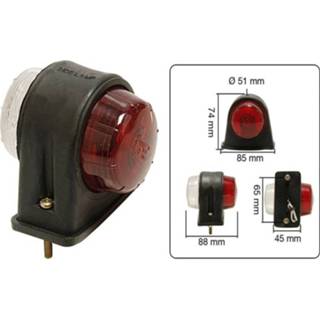 Rood wit rubber Breedtelamp Licht / 12V - 5W (74mm)