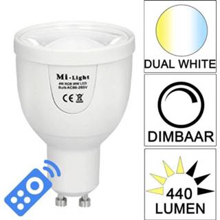 👉 Afstandsbediening wit Milight Dual White LED lamp set met 5W GU10 8719699962729