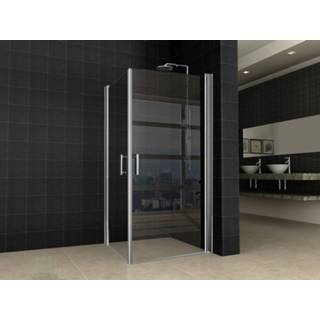 👉 Active Saniville Dubbele swingdeur UNI 900x900x2000 chroom 8mm NANO