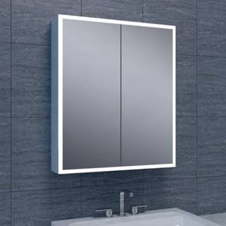 👉 Spiegel kast Spiegelkast Quatro Met Rand Verlichting 60X70X13 Aluminium 8719304259657