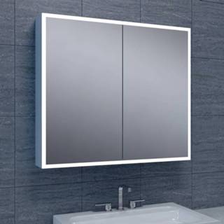 👉 Spiegelkast Quatro met Rand Verlichting 80x70x13 Aluminium 8719304259664