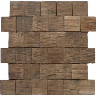 👉 Mozaïek hout Square Old teak, P, Prijs nodig? PrijsBest.nl 🏆