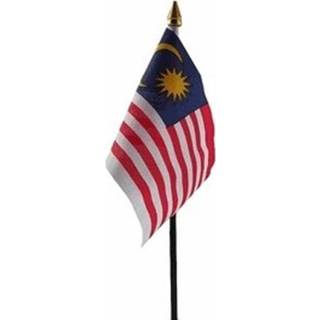Zwaaivlag plastic Maleisie zwaaivlaggen stokje