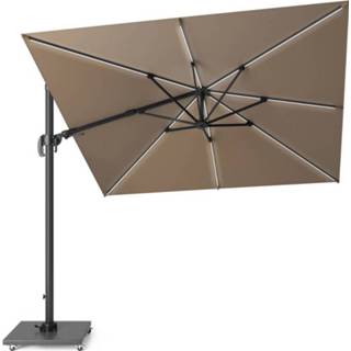 👉 Zweefparasol bruin Platinum Solarflex T2 Glow 300x300 cm - taupe