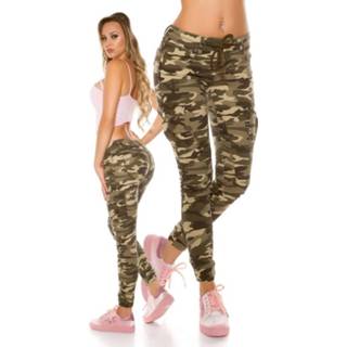 👉 Katoen vrouwen camouflage Trendy Koucla skinny Cargo-Jeans Army