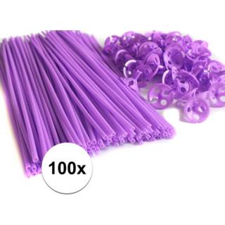 👉 Ballon staafje active paarse ballonstaafjes 100 stuks