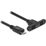 DeLOCK 0.25m, 2xUSB2.0 Micro-B 0.25m Micro-USB B Micro-USB B Zwart USB-kabel