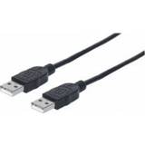 👉 Zwart mannen Manhattan 353915 3m USB A USB-kabel 766623353915