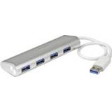 👉 Aluminium StarTech.com 4 Poorts draagbare compacte USB 3.0 hub met geintegreerde kabel