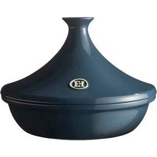 👉 Blauw keramiek rond Feu Doux stoven elektrisch Emile Henry Tajine � 27 cm 3289319756267