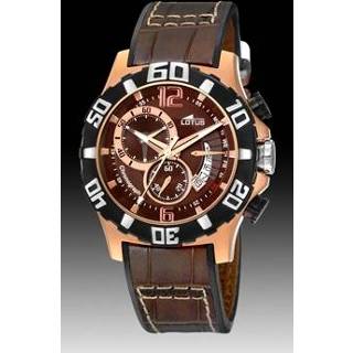 👉 Horlogeband bruin leder leather onbekend Dark Brown Lotus 15535-3 Donkerbruin + standaard stiksel 8719217126763