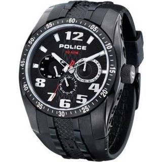 👉 Horlogeband zwart rubber Police PL-12087JS-02 8719217130562