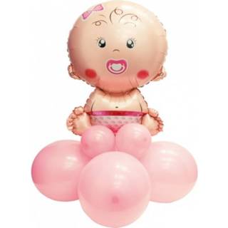 👉 Ballonnen set roze latex meisjes baby's Pegaso baby meisje 90 cm 8001619102828